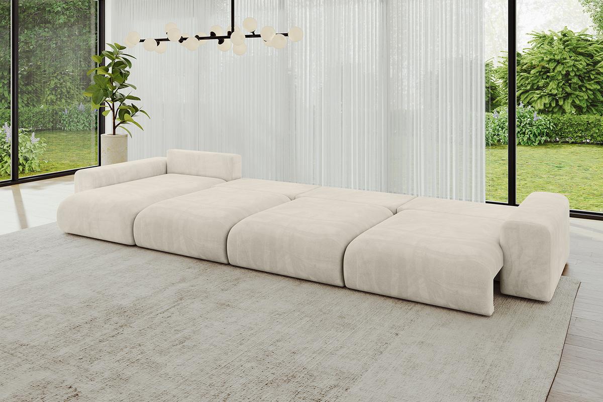 WOHNLANDSCHAFT mit Schlaffunktion ESKAR-U2-464x176x72cm Beige - Beige, Holzwerkstoff/Kunststoff (176/72/464cm) - ALTDECOR