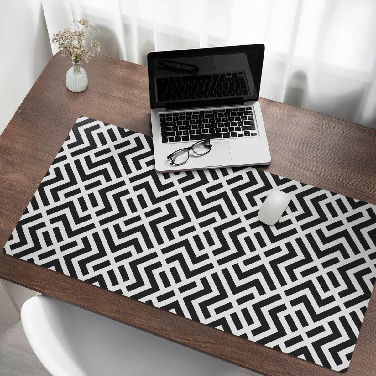 SCHREIBTISCHUNTERLAGE 120x60 cm Schwarz-Weiß - Schwarz, Kunststoff (120/60/1.6cm) - Wallfluent