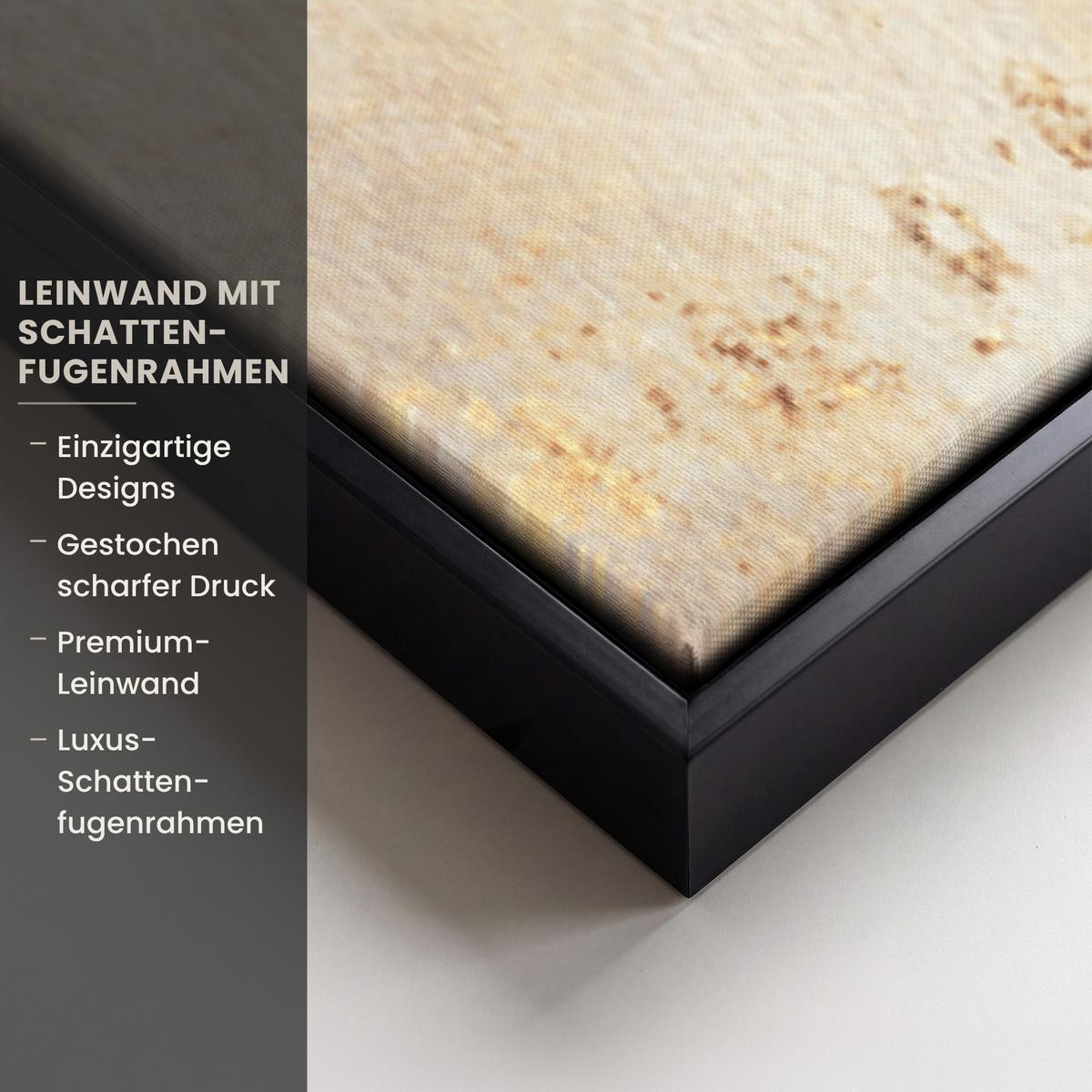 LEINWAND Bilder mit Rahmen - Luxus - Abstrakt - Gold - Weiß - 80x120 - Goldfarben, Textil (80/120cm) - MuchoWow