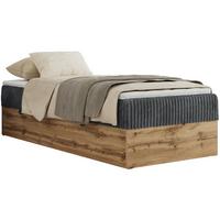 BOXBETT WOOD ZERO 90/200 - Grau Cord - H3 - Topper Visco - Grau, Textil (90/200cm) - MKS