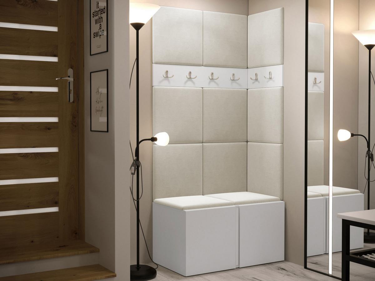 GARDEROBEN-SET Orion I - Beige/Weiß, Holzwerkstoff/Kunststoff (84/186/46cm) - MIRJAN24