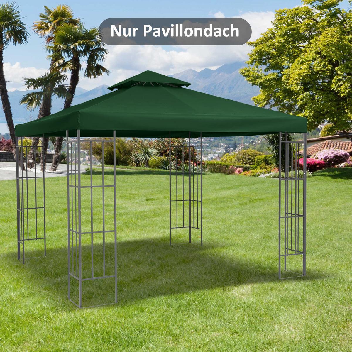ERSATZDACH, Polyester, Dunkelgrün - Grün, Kunststoff (300/18/300cm) - Outsunny