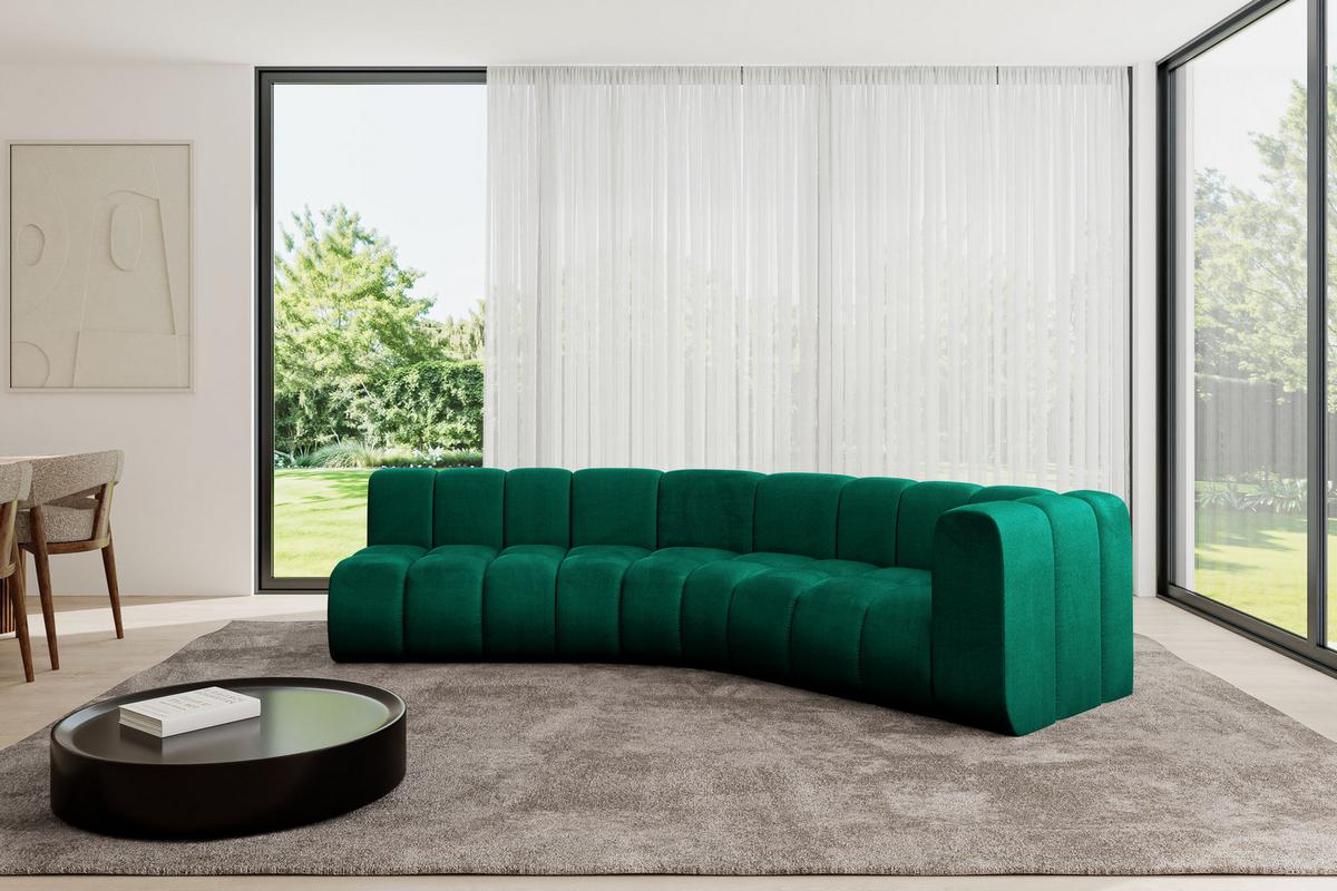 ECKSOFA modulares Sofa Karex-L1 - 308x194x70 cm Grün - Dunkelgrün, Holzwerkstoff/Textil (308/194cm) - ALTDECOR