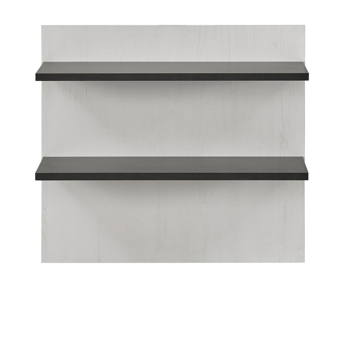 WANDPANEEL weiß Pinie, anthrazit Landhaus, Wandboard 60 x 54 cm - Anthrazit/Weiß, Holzwerkstoff (60/54/22cm) - Furn.Design