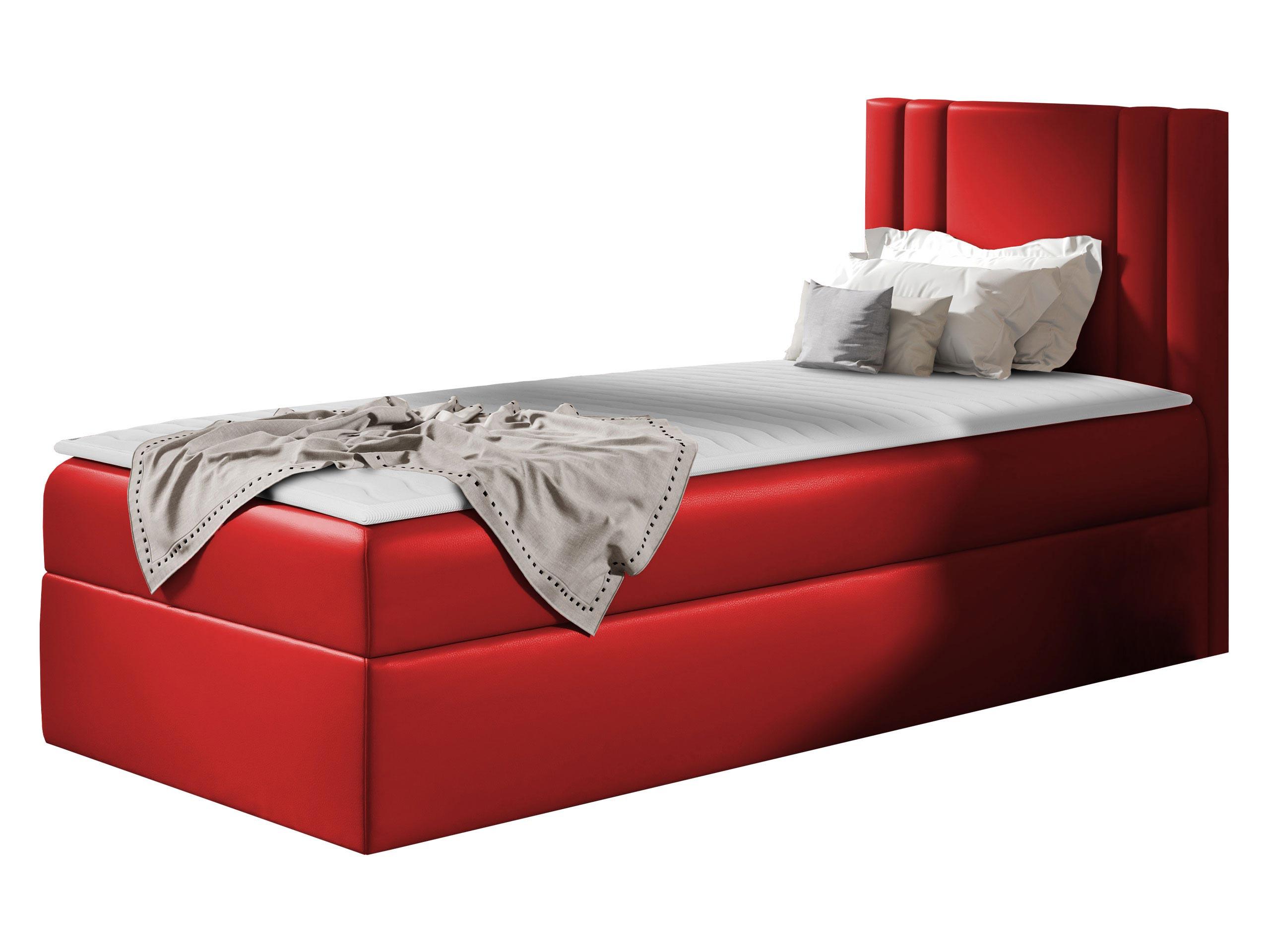 BOXBETT Carmen Mini, Seite zum Öffnen des Bettkastens: Rechts - H3 - Rot, Holz (90/200cm) - MIRJAN24