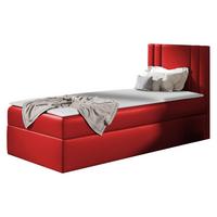 BOXBETT Carmen Mini, Seite zum Öffnen des Bettkastens: Rechts - H3 - Rot, Holz (100/200cm) - MIRJAN24