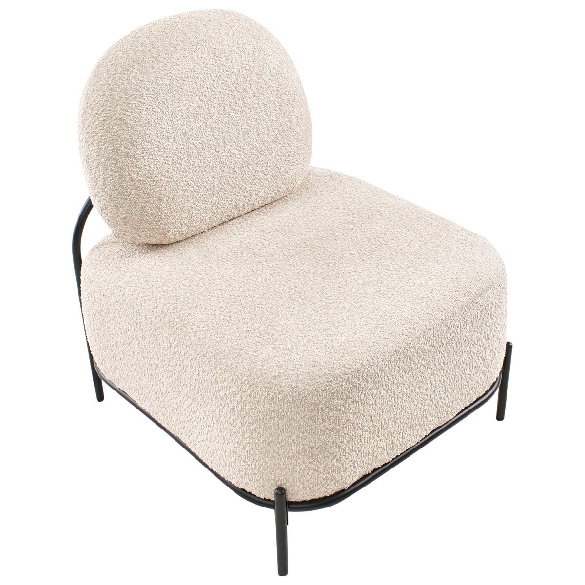 SESSEL Beige Lunde - Beige/Schwarz, Textil (67/81/74cm) - Beliani
