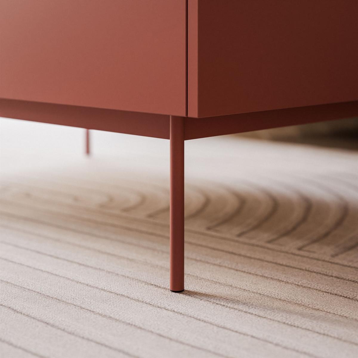 COUCHTISCH ESSENCE L97 mit Keramik Rot / Eiche Linea - Eichefarben/Rot, Holzwerkstoff (97/45/65cm) - Lookway
