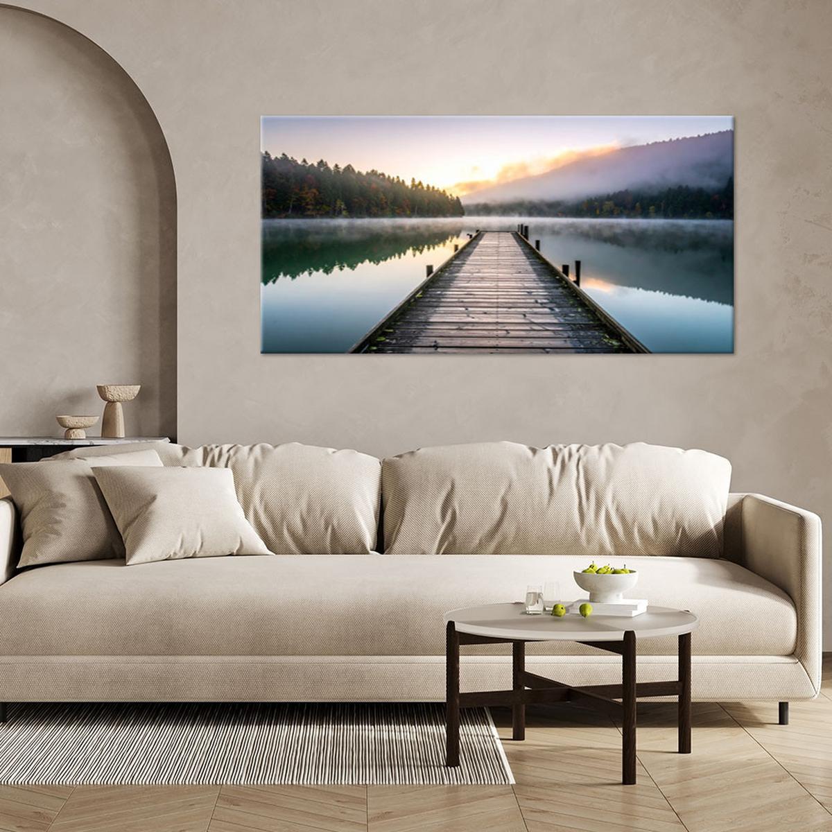 LEINWANDBILD Landschaften 120x60cm - Grau, Textil (120/60cm) - Feeby