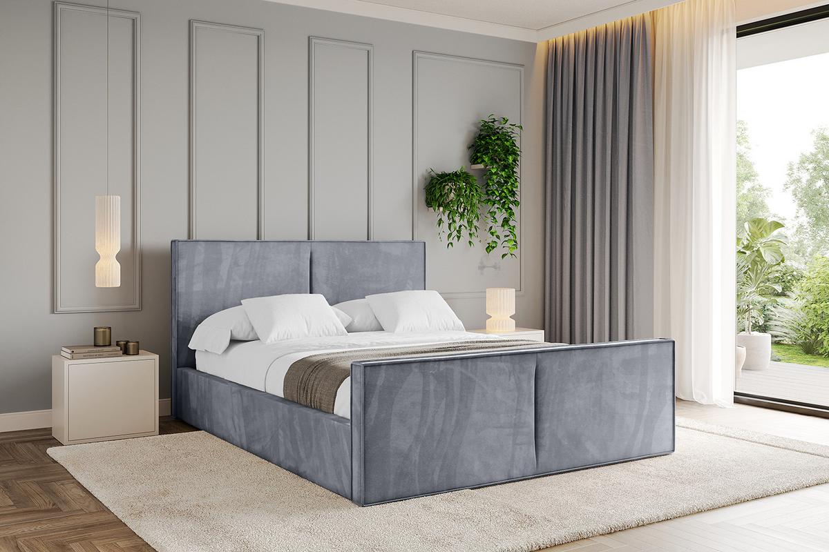 POLSTERBETT mit Bettkasten, Fußteil und Lattenrost, Boxbett ohne Matratze - VANTO-Z 180x200 Grau - Grau, Holzwerkstoff/Textil (180/200cm) - ALTDECOR