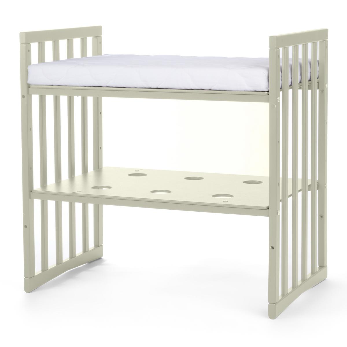 BABYBETT OLIVE OVAL 7in1 mit Matratze - Olivgrün, Holz/Textil (73/125cm) - waldin