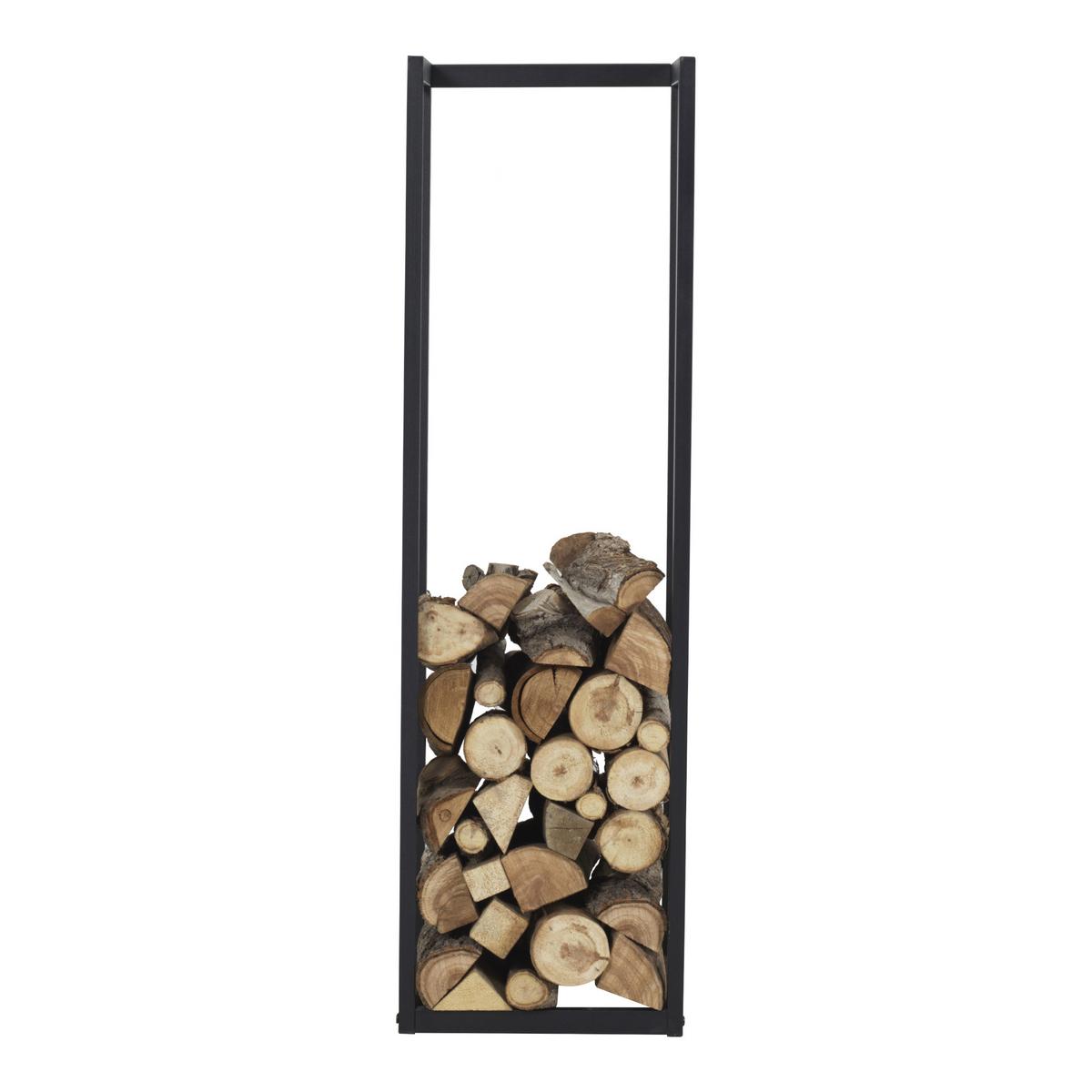 KAMINHOLZREGAL Tanum - Schwarz, Metall (35/120/35cm) - [en.casa]