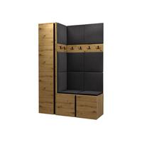 GARDEROBEN-SET Orion IX - Anthrazit/Eiche Artisan, Holzwerkstoff/Kunststoff (124/186/46cm) - MIRJAN24