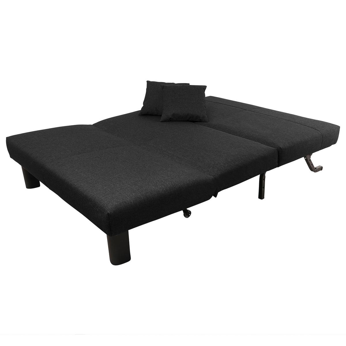 FALTSOFA Kalomira Bezug Flachgewebe Metall schwarz / schwarz - Schwarz, Kunststoff (145/84/100cm) - 58aufmkessel