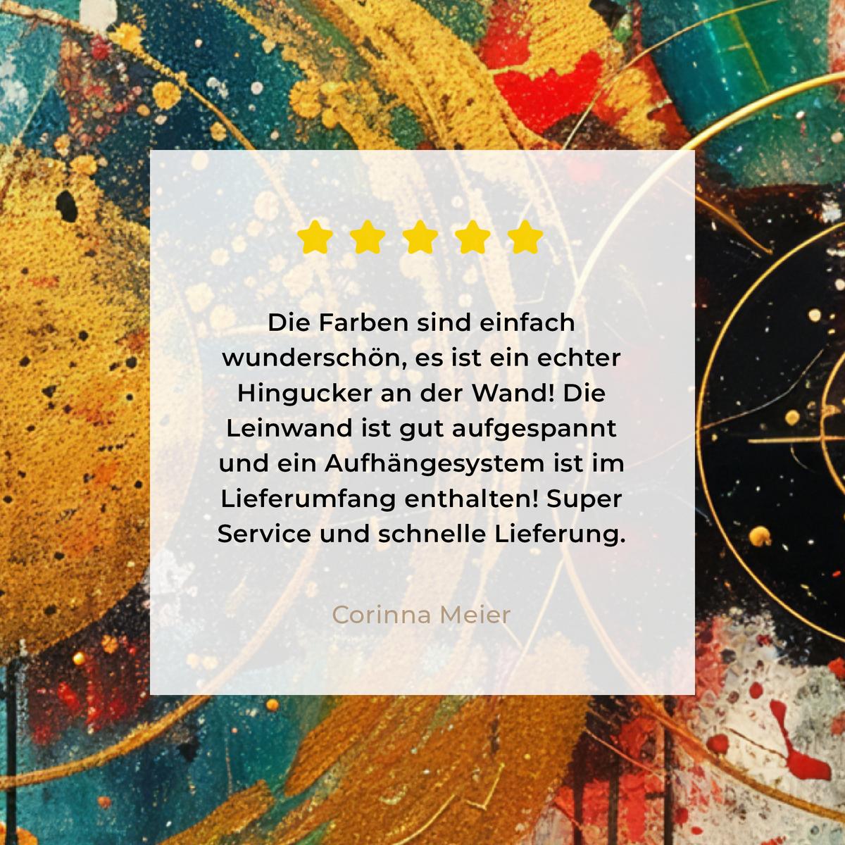 LEINWANDBILD Abstrakt - Kunst - Gold - Modern Wandbild Wohnzimmer 60x80 cm - Multicolor, Textil (60/80cm) - MuchoWow