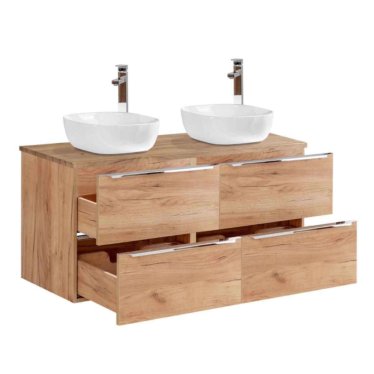 BADMÖBEL 120.4cm April 2er-Set Holz - Braun, Holzwerkstoff (120.4/59/46cm) - Petits-meubles