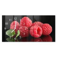 WANDUHR aus Glas 60x30 cm - Himbeeren - Rot, Glas (60/30/0.4cm) - TULUP