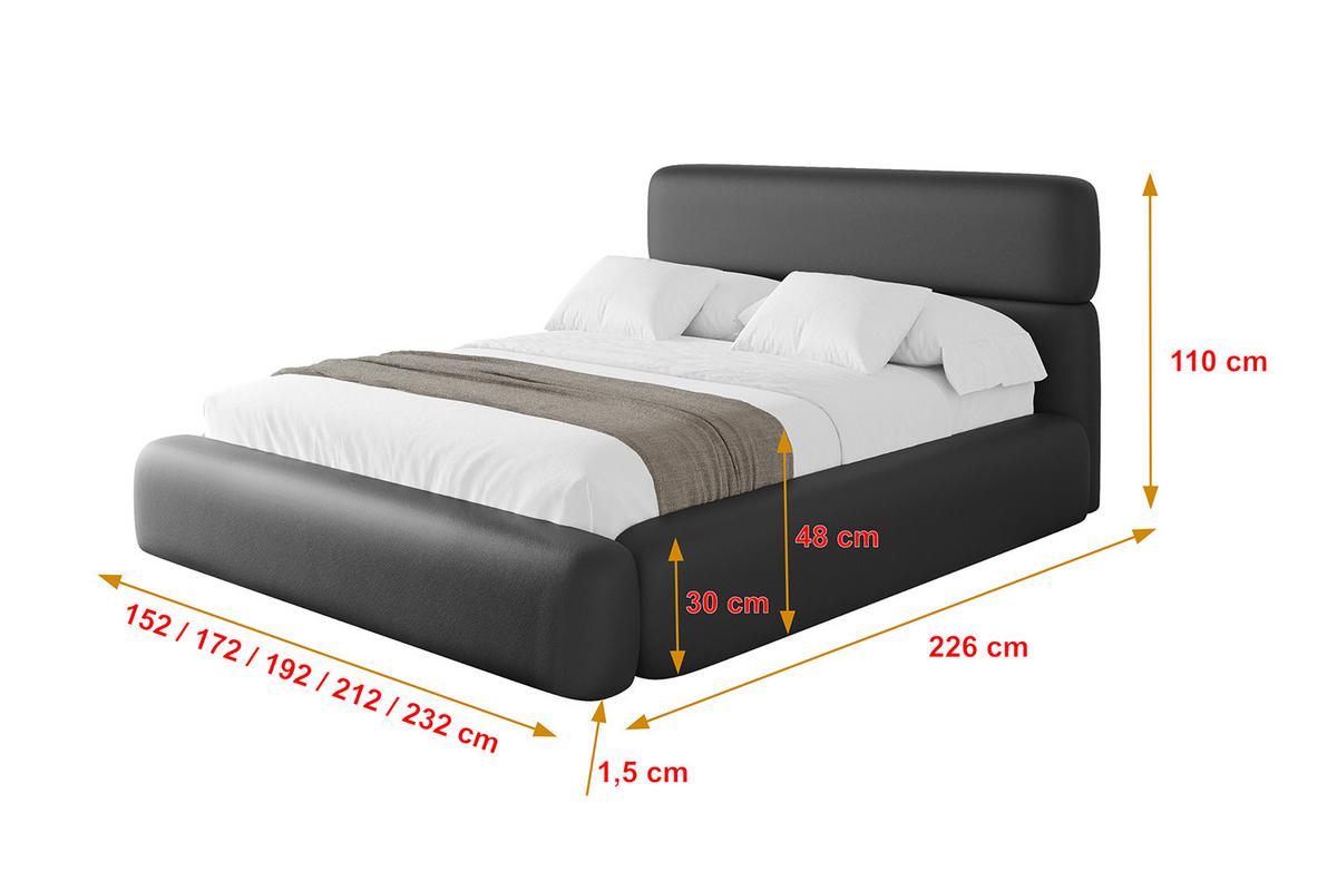 POLSTERBETT mit Bettkasten und Lattenrost, Boxbett ohne Matratze - ENORA 180x200 Schwarz Kunstleder - Schwarz Hochglanz, Holzwerkstoff/Textil (180/200cm) - ALTDECOR