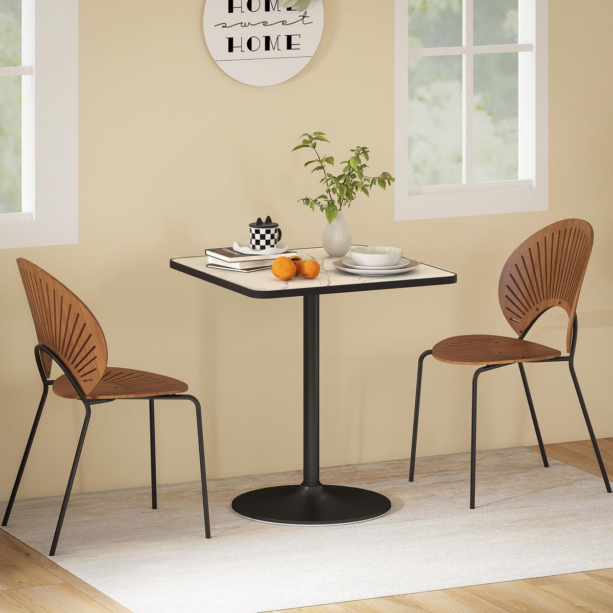 ESSTISCH, 70 x 70 cm quadratischer Küchentisch für 4 Personen Weiß - Weiß, Holzwerkstoff (70/70/76cm) - HOMCOM