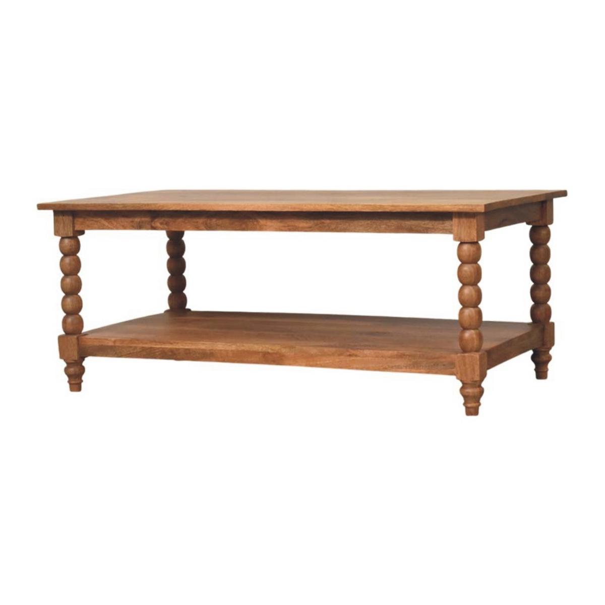 COUCHTISCH mit Golden-Teak-Finish, großes offenes Fach, braun - Braun, Holz (60/110/45cm) - Artisan Furniture