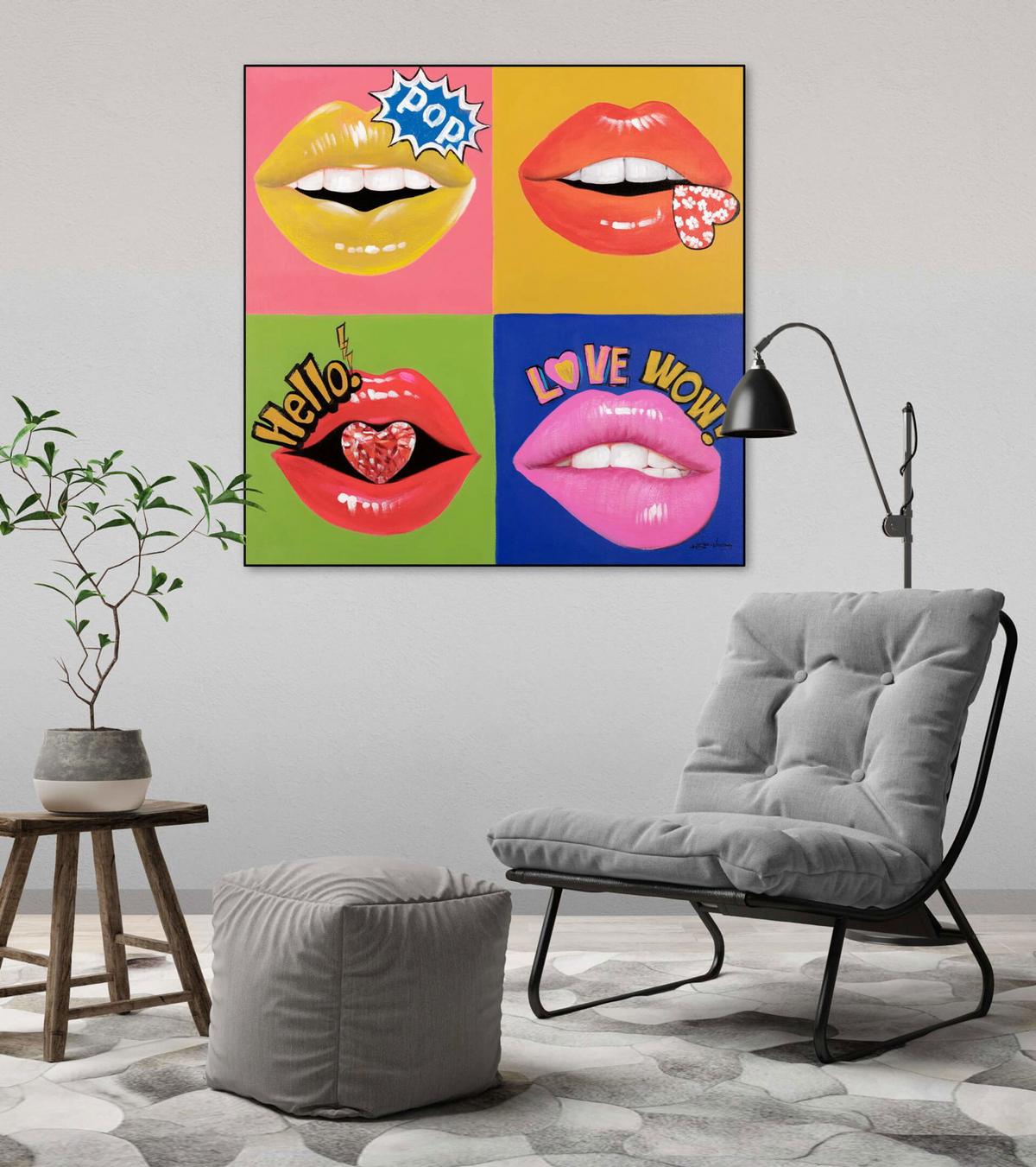 ACRYLBILD HANDGEMALT 80/80 cm - Multicolor, Holz/Textil (80/80cm) - KUNSTLOFT
