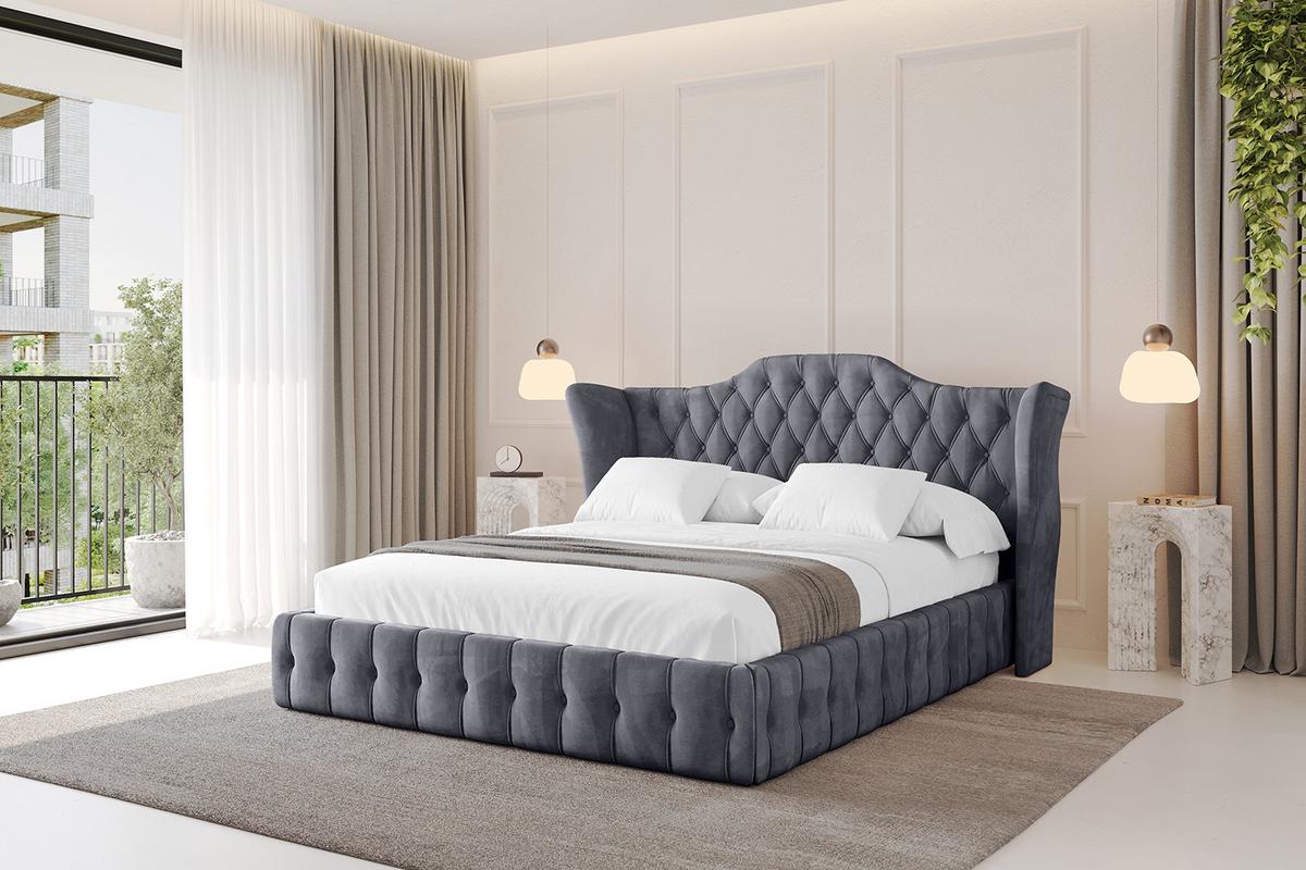 POLSTERBETT mit Bettkasten und Lattenrost, Boxbett ohne Matratze - MODY 120x200 Dunkelgrau - Dunkelgrau, Holzwerkstoff/Textil (120/200cm) - ALTDECOR