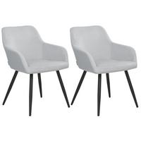 ESSZIMMERSTUHL 2er-Set Samt hellgrau Casmalia - Grau, Textil (59/78/62cm) - Beliani
