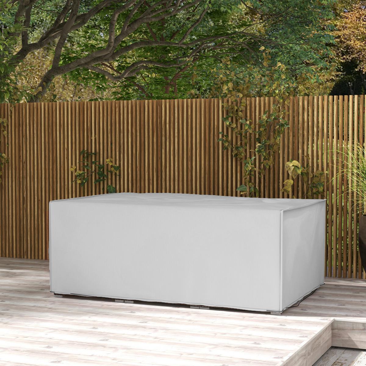 GARTENMÖBEL-ABDECKUNG Oxfordstoff Grau - Grau, Textil (140/80/210cm) - Outsunny