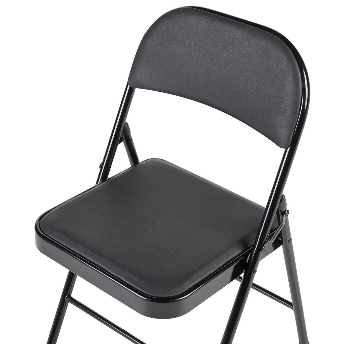 KLAPPSTUHL 4er-Set Metall Schwarz Shasta - Schwarz, Metall (45/77/47cm) - Beliani