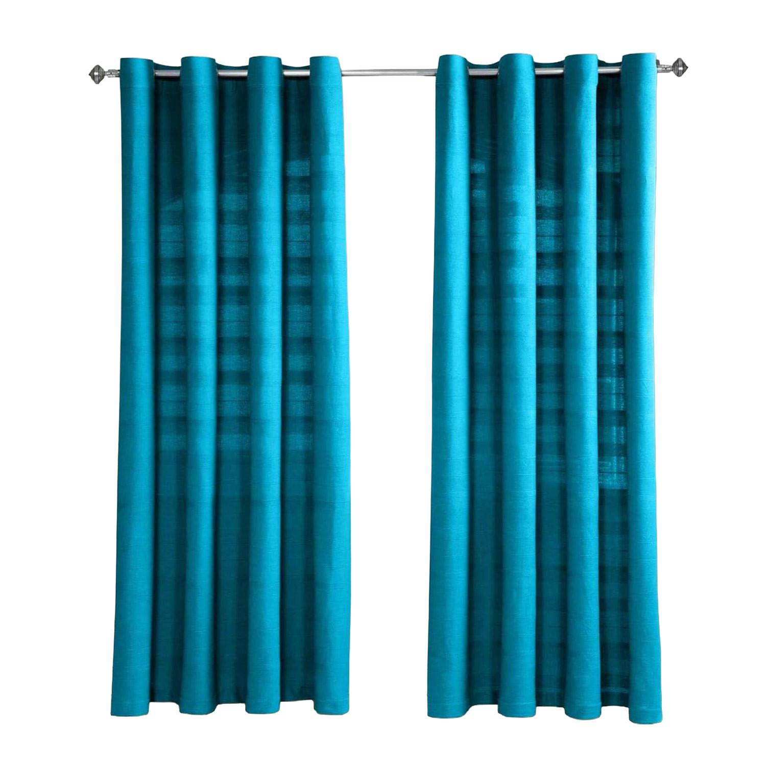 ÖSENVORHANG Rajput blickdicht 2er-Set, 167/228 cm - Petrol, Textil (167/228cm) - Homescapes
