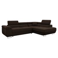 ECKSOFA Torezio Cord, Seite: Rechts - Nussbaumfarben, Holz/Textil (274/203cm) - MIRJAN24