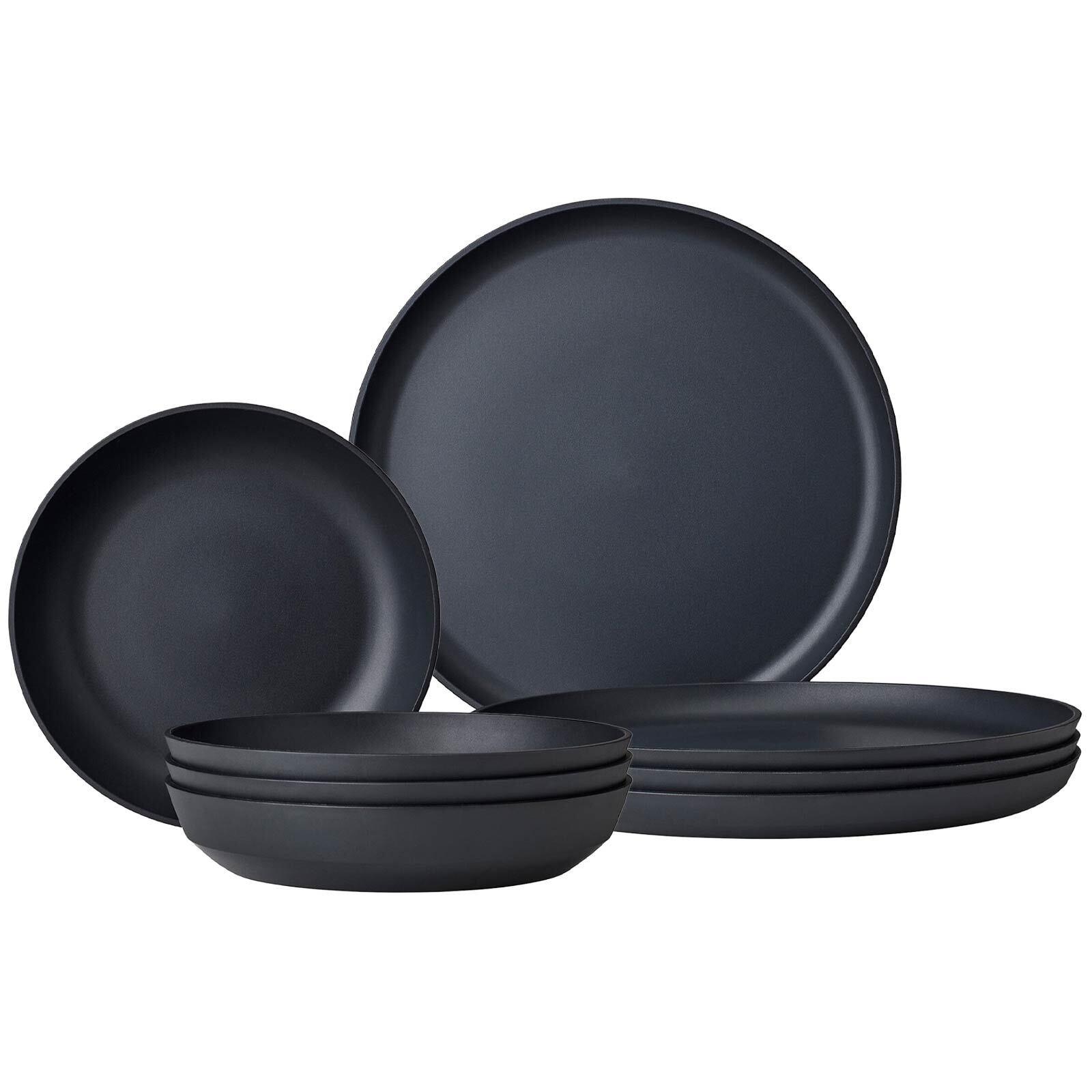 TAFEL-SET Silueta Nordic Black 8-tlg. - Schwarz, Kunststoff (2/2/2cm) - Mepal
