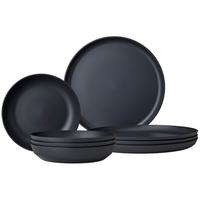 TAFEL-SET Silueta Nordic Black 8-tlg. - Schwarz, Kunststoff (2/2/2cm) - Mepal