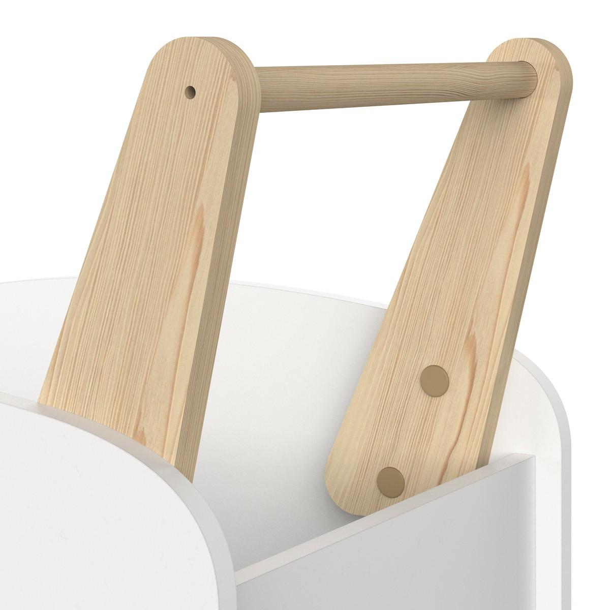 AUFBEWAHRUNGSWAGEN auf Rollen B49,8 cm - FIRMIANA - Eichefarben/Weiß, Holzwerkstoff (49.8/435cm) - Calicosy