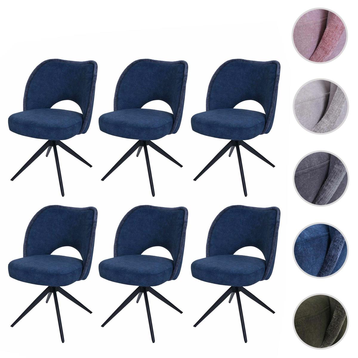 ESSZIMMERSTUHL Blau 6er-Set - Blau, Textil (54/84/60cm) - MCW