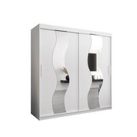 SCHWEBETÜRENSCHRANK 200/200/62 2-türig - Silberfarben/Weiß, Holz/Kunststoff (200/200/62cm) - MÖBEL KRYSPOL