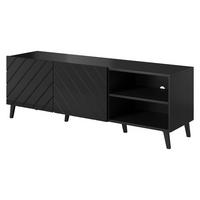 TV-LOWBOARD Abeto 150 - Schwarz Hochglanz/Schwarz, Holzwerkstoff/Kunststoff (150/52/42cm) - MIRJAN24