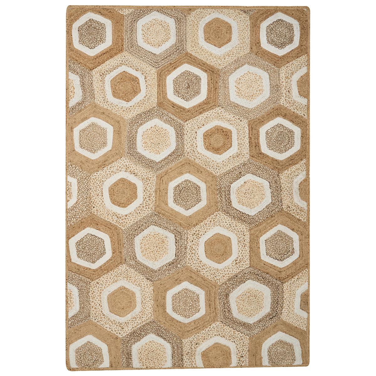 KURZFLOR-TEPPICH Beige 200/300 cm Basoren - Beige/Weiß, Naturmaterialien (200/300cm) - Beliani