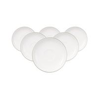 MOKKA-/ESPRESSOUNTERTASSEN Anmut Platinum No. 1 weiß ø 12 cm 6er Set - Weiß, Keramik (12cm) - Villeroy & Boch