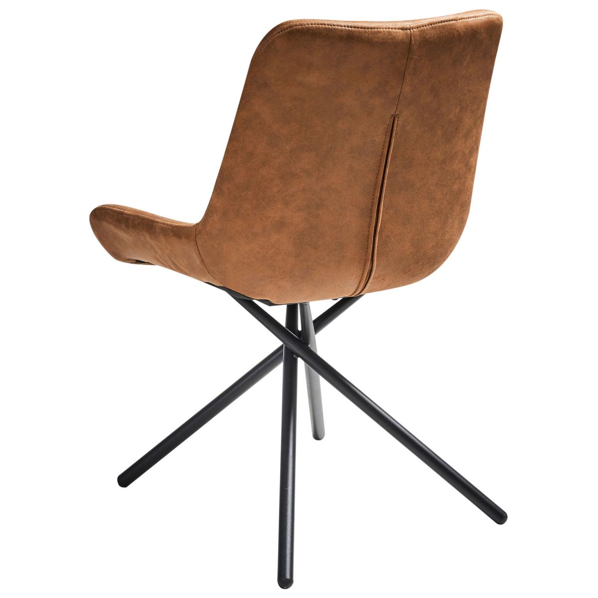 ESSZIMMERSTUHL 2er-Set Kunstwildleder Goldbraun Hailey - Goldfarben, Textil (56/85/56cm) - Beliani