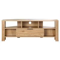 ECK-TV-MÖBEL 1 Schublade Eiche Dekor - L120 cm - Eschefarben, Holzwerkstoff (40/45/43cm) - Calicosy