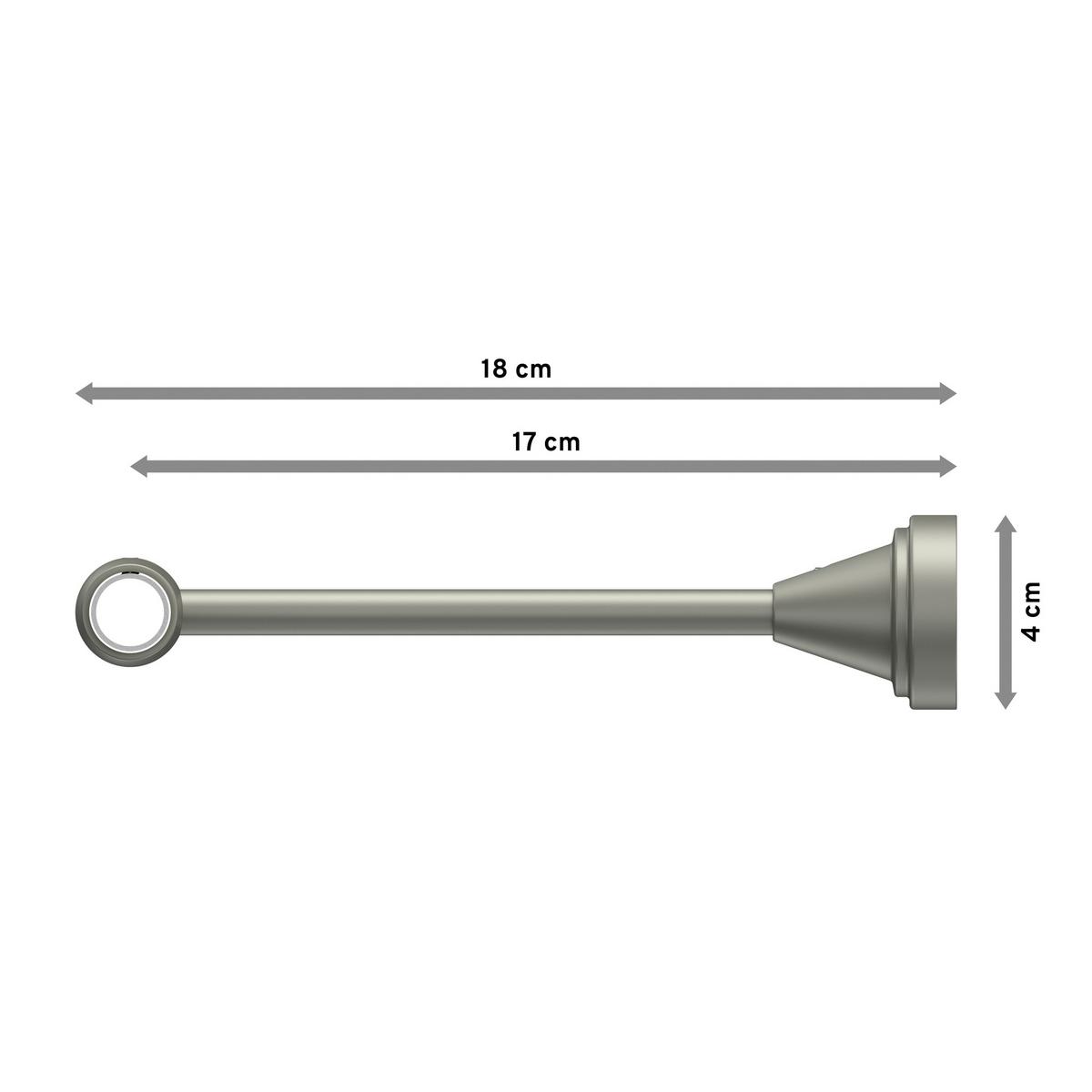 GARDINENSTANGE Primus Lucan 100 cm, 1-läufig, 16 mm Ø Chrom matt - Chromfarben/Nickelfarben, Metall (100cm) - INTERDECO