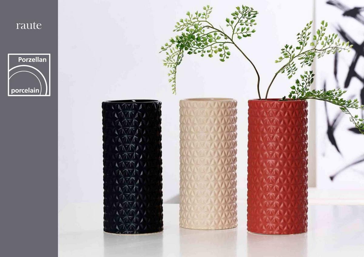 VASE Raute Schwarz 25 cm - Schwarz, Keramik (25cm) - Ritzenhoff Breker