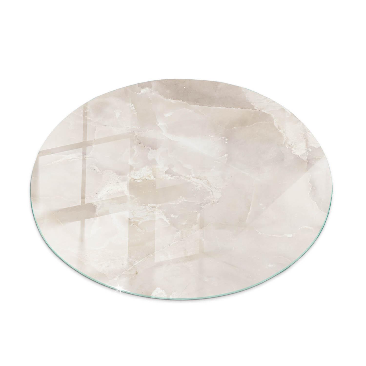 TISCHPLATTE fi100 cm Marmorstrukturmuster - Creme, Glas (100/100/0.4cm) - TULUP