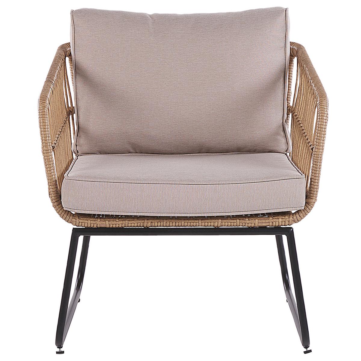 GARTENMÖBEL-SET 4-Sitzer Rattan Beige Ravello - Beige, Kunststoff - Beliani