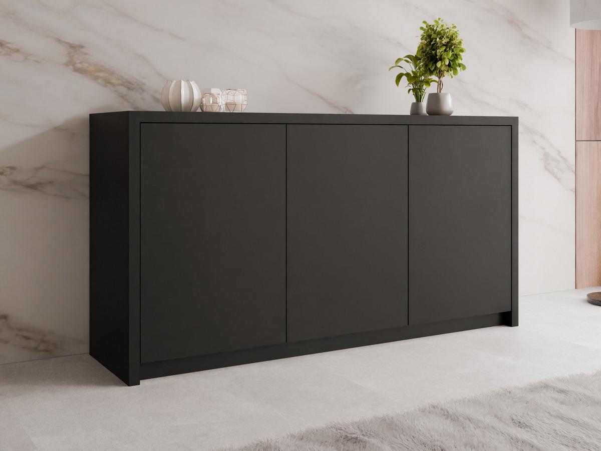 KOMMODE Solid 3D - Schwarz, Holzwerkstoff/Kunststoff (150/79/40cm) - MIRJAN24