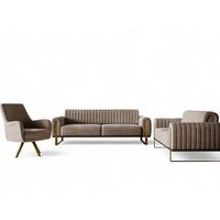 SOFASET Valerie 3-2 Und Drehsessel - Braun, Holzwerkstoff/Textil (228/79/90cm) - Fun Möbel