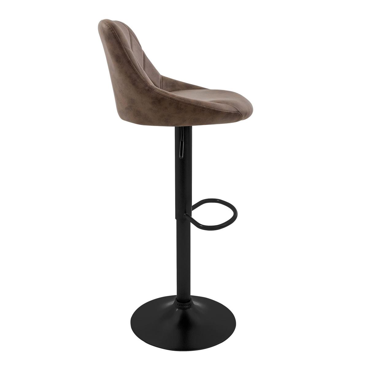 BARHOCKER 2er Set aus Kunstleder Braun höhenverstellbar/drehbar - Schwarz/Braun, Metall (37/106/47cm) - ML-DESIGN