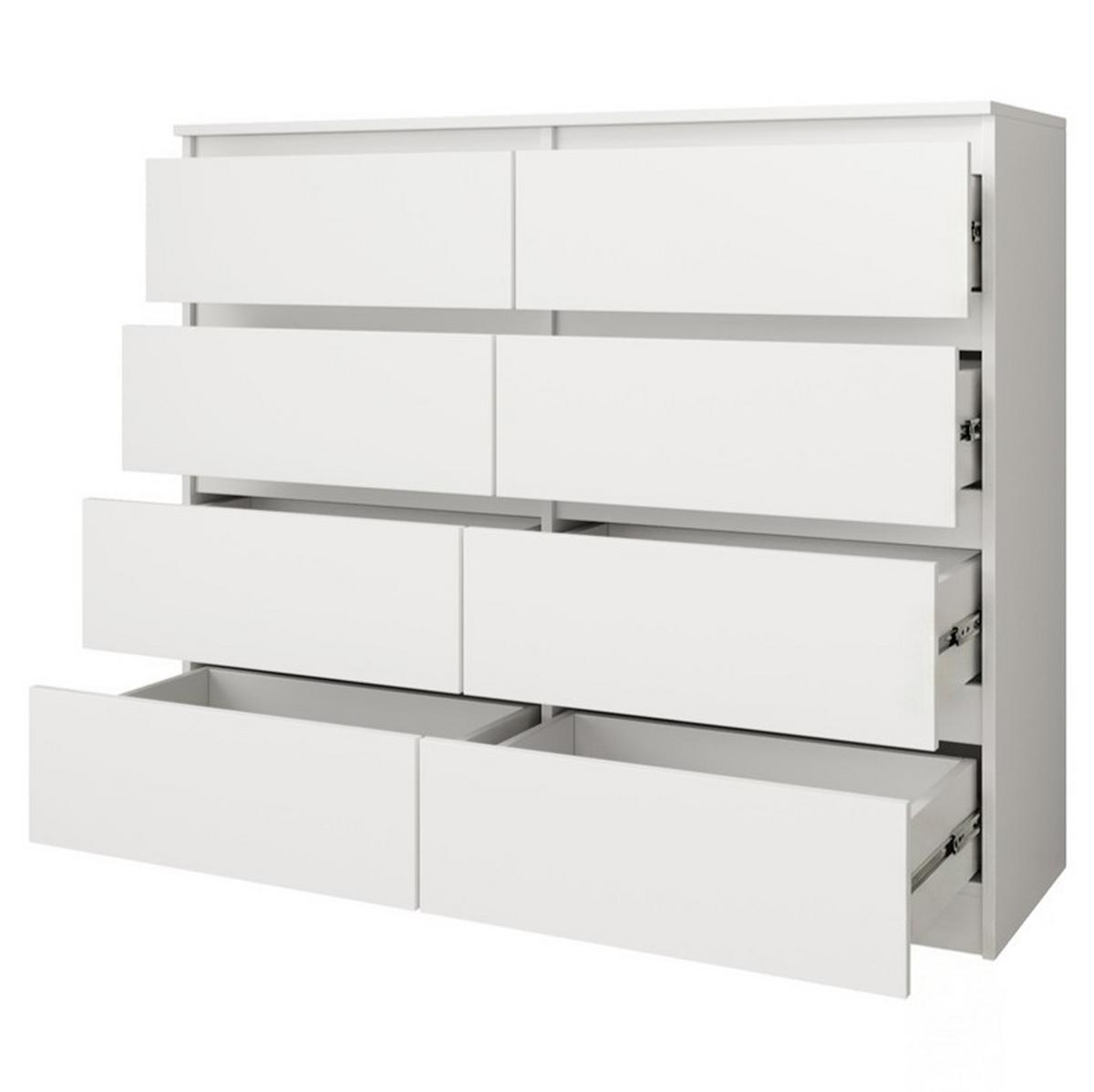 KOMMODE Lemon mit 8 Schubladen, 100 cm, Weiß matt - Weiß, Holzwerkstoff (100/97/40cm) - Beautysofa