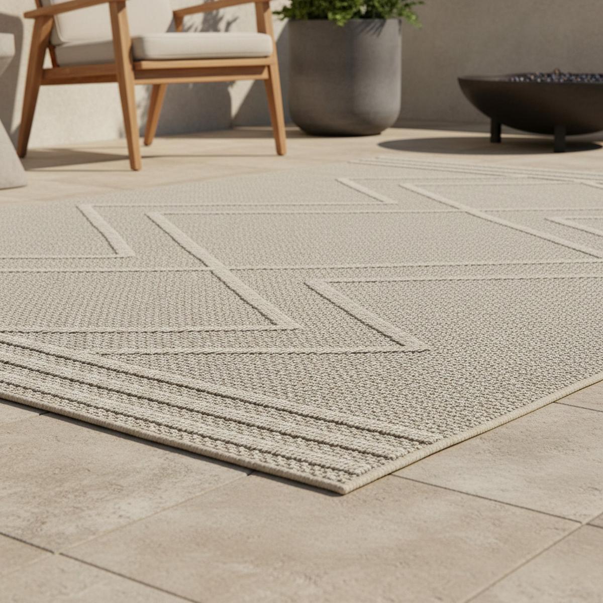 TEPPICH Outdoor IMST in Beige, im Boho-Stil, aus Polypropylen, 80 x 150 cm - Beige, Textil (150/80cm) - KADIMA DESIGN
